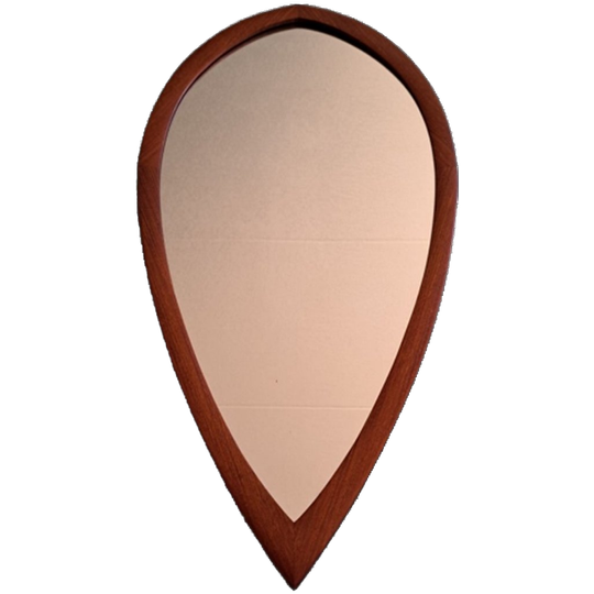 Midcentury Teak Spiegel Druppelvorm 1