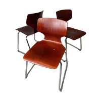 3x Pagholz Flötotto Stoelen – Bruin