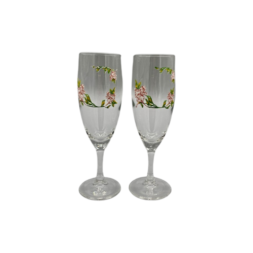 Set Vintage Champagnes Flutes Met Print