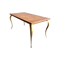 Vintage Golden Legs And Black Lines Top Coffee Table
