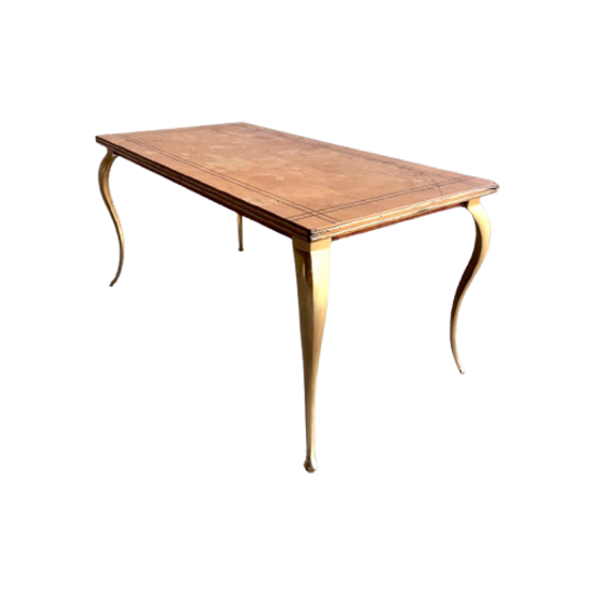 Vintage Golden Legs And Black Lines Top Coffee Table 1
