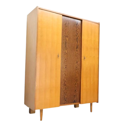 Vintage Mid Century Tafellamp Met Houten Voet 1