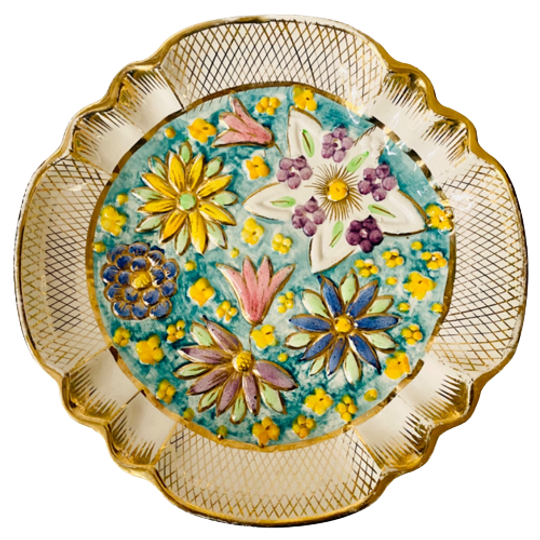 Vintage H. Bequet Schaal Barok Porselein Goud 1