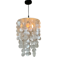 Meerdere Beschikbaar! Capiz Schelpen Hanglamp Parelmoer Schelp Zwarte Details ! Luxe Uitvoering