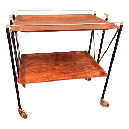 Barcart Vintage Trolley Opklapbaar 60’S Palissander