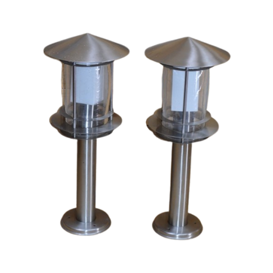 Rvs Buitenlampen Set Van 2 1