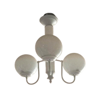 Vintage Plafondlamp Met 3 Glazen Bollen