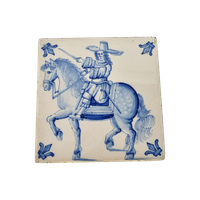 Westraven Keramiek - Ruiter Te Paard - Tegel - 19E Eeuw