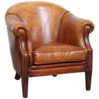 Begeerlijke Schapenleren Clubfauteuil Met Prachtige Kleuren En Een Comfortabele Zit thumbnail 1