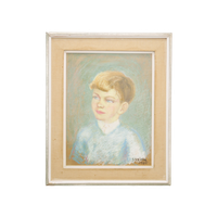 Beige Lijst Schilderij Portret Jongen