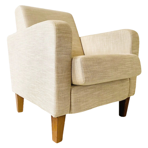 Vintage Linnen Fauteuil Beige