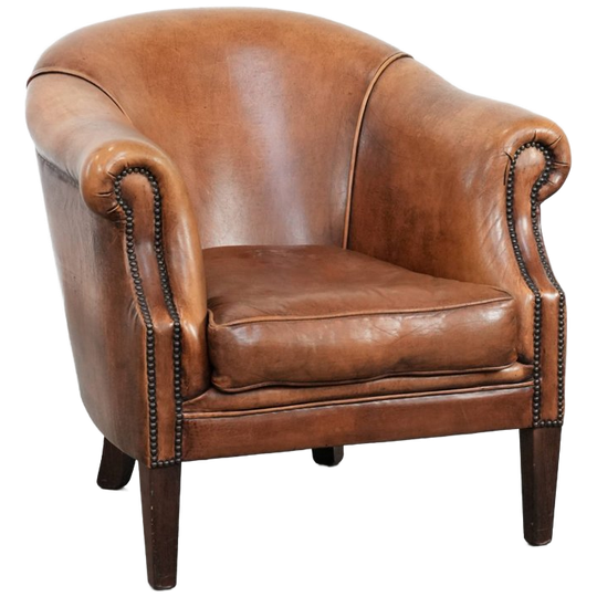 Aantrekkelijke Schapenleren Clubfauteuil Met Prachtige Kleuren En Een Comfortabele Zit 1