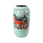 Zeldzame Scheurich Vaas Xl West Germany Paard Strijdwagen 546-50 thumbnail 1