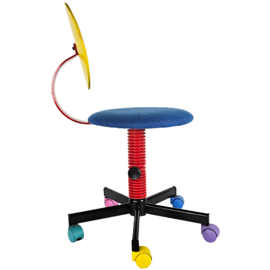 IKEA - Pop Art - Memphis Design - Bureaustoel - Metaal - Hout - 80's 1