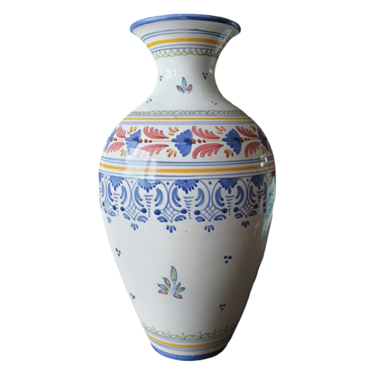 Vintage Talavera Spaans Aardewerk Vaas Prachtig Beschilderd 1