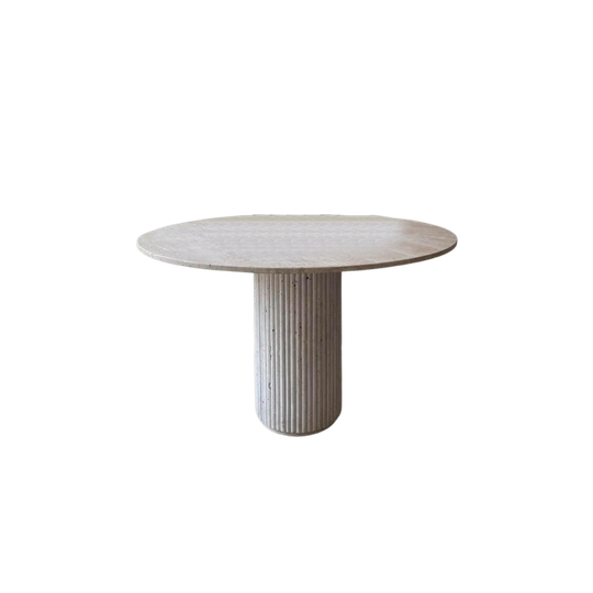 Beeldschone Nieuwe Ronde Travertin Eettafel 1
