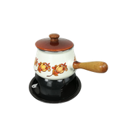 Vintage Fondue Set In Emaille