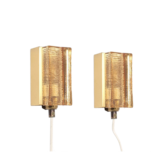 Vitrika Vintage Wandlampjes Atlantic Messing En Glas 1