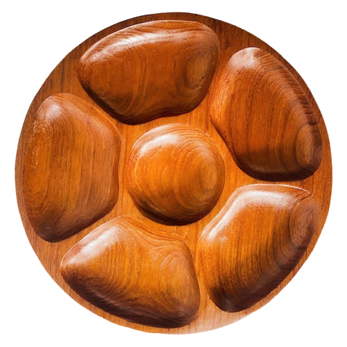 Teak Houten Hapjesschaal Midcentury Laur Jensen