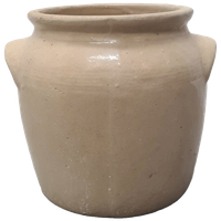 Antieke Beige Steengoed Pot