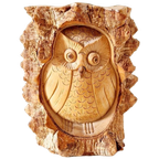 Vintage Houtsnijwerk Uil Beeld Houten Uil Beeldje thumbnail 1