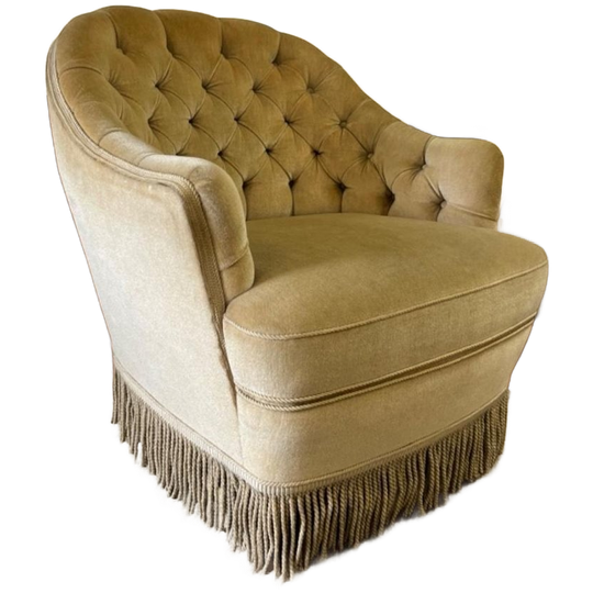 Vintage Fauteuil / Eenzit / Clubzetel Met Franjes 1