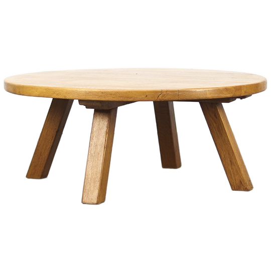 Vintage Eiken Brutalist Salontafel 1