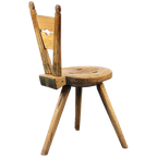 Landelijke Antieke Primitieve Driepoot Stoel thumbnail 1