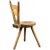 Landelijke Antieke Primitieve Driepoot Stoel