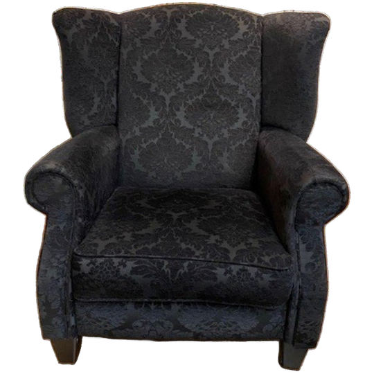 Oorfauteuil Barok Zwarte Stof 1