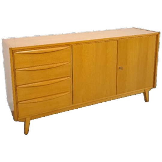 Fineer Dressoir Met Lades En Houten Handgrepen, Tv Meubel 1