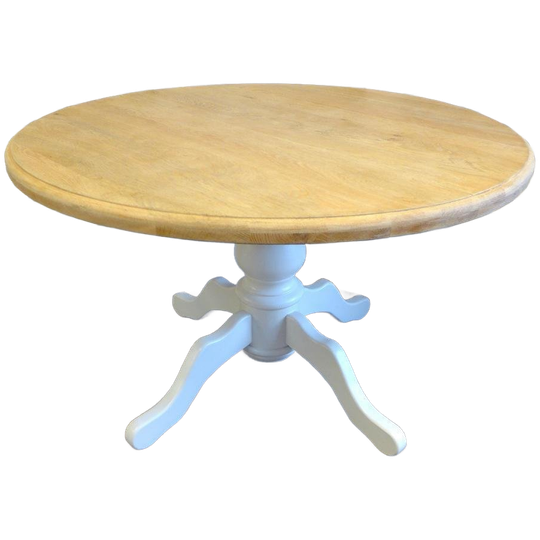 Prachtige Witte Landelijke Ronde Eettafel 120 Cm 1