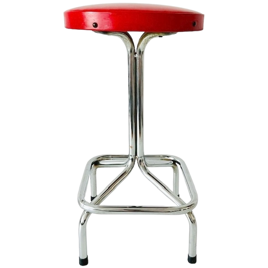 Vintage Buisframe Kruk Chroom Rood 1