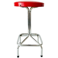 Vintage Buisframe Kruk Chroom Rood