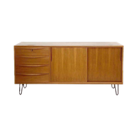 Vintage Notenhouten Sideboard Dressoir Van Franz Ehrlich Voor Veb Deutsche Werkstätten Hellerau