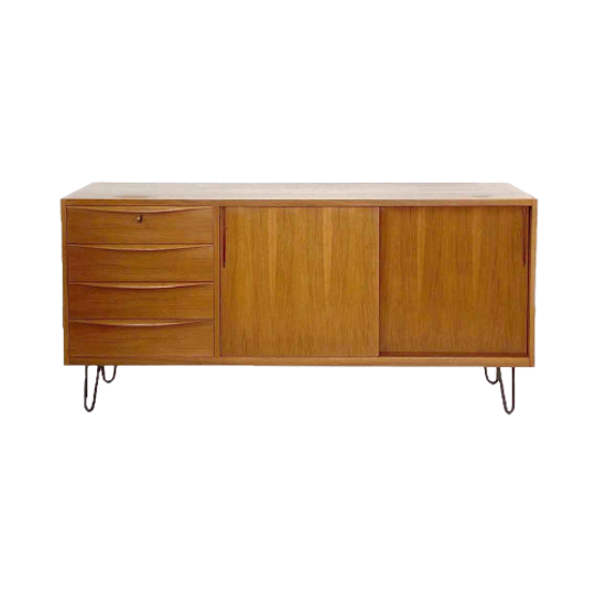 Vintage Notenhouten Sideboard Dressoir Van Franz Ehrlich Voor VEB Deutsche Werkstätten Hellerau 1