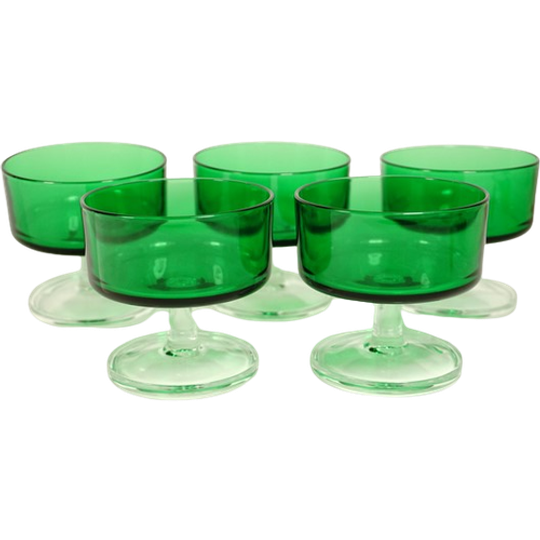 Vintage Dessert Glazen Groen Luminarc 1