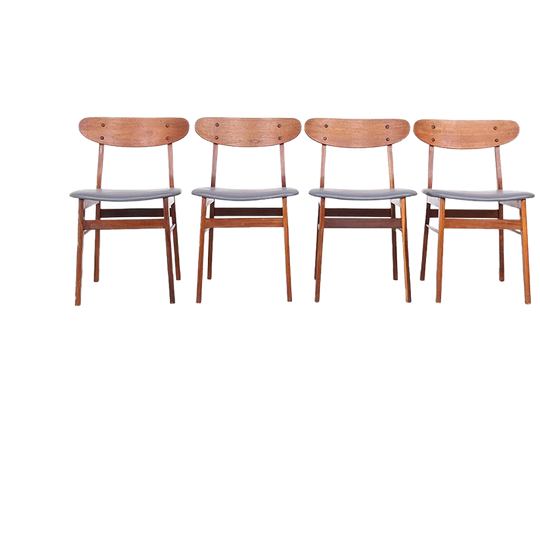 Farstrup Teak Houten Stoelen Met Nieuw Skai, 1960s 1