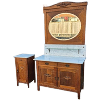 Prachtige Kaptafel Commode Met Marmer Blad + Nachtkastje