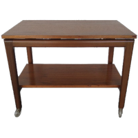 Scandinavisch Teakhouten Vintage Serveerwagen