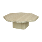 Vintage Achthoekige Travertin Salontafel Jaren 70 Design Italiaans thumbnail 1