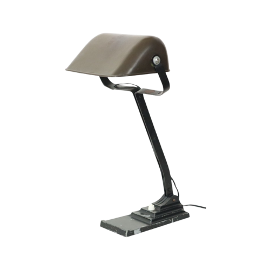 Art Deco Bureaulamp Notarislamp Erpe Model 52 Smeedijzer Bakeliet 1
