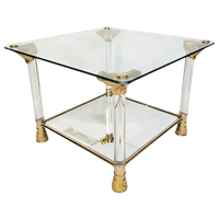 Bijzettafel - Hollywood Regency Style - Verguld - Messing - 70's