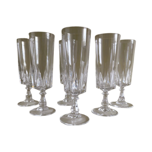 Vintage Kristallen Champagne Flutes Cristal D'Arques 6X