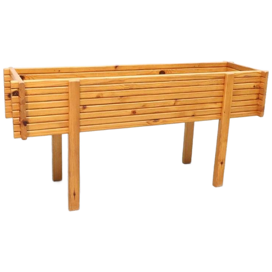 Scandinavische Vintage Plantenbak Grenen Hout 1