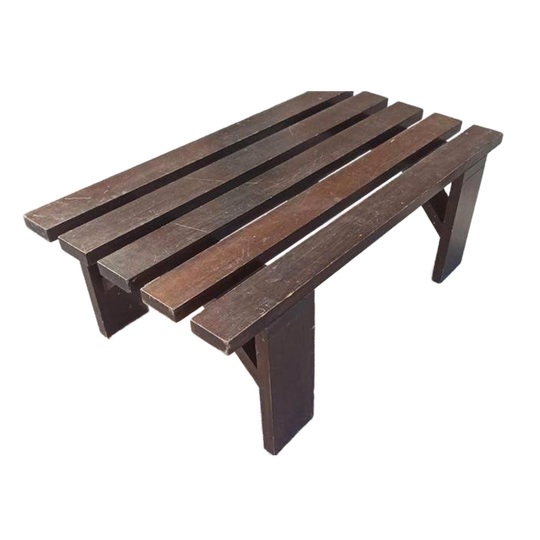 Vintage Houten Lattenbank Salontafel Bijzettafel, P/p/s 1