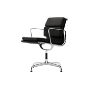 Eames Vitra Soft Pad Chair 208 Chroom Zwart Leder
