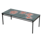 Grote Keramische Tegeltafel Adri Design Oranje Abstract Bloem 109Cm thumbnail 1