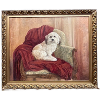 Rene Esgain. "Hond In Een Fauteuil".