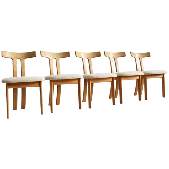 5 X Vintage Mid Century Eetkamer Stoelen T-shape 1960s 1